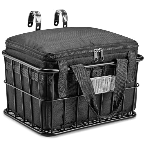 CDYWD Fahrradkorb Vorne für mit Herausnehmbarer Innentasche, Groß Lenkerkorb Fahrrad Herren & Damen, Korb Fahrrad Vorne für Ebike, Scooter, Mountainbike, Rennradfahren, Citybike, Beach Cruiser