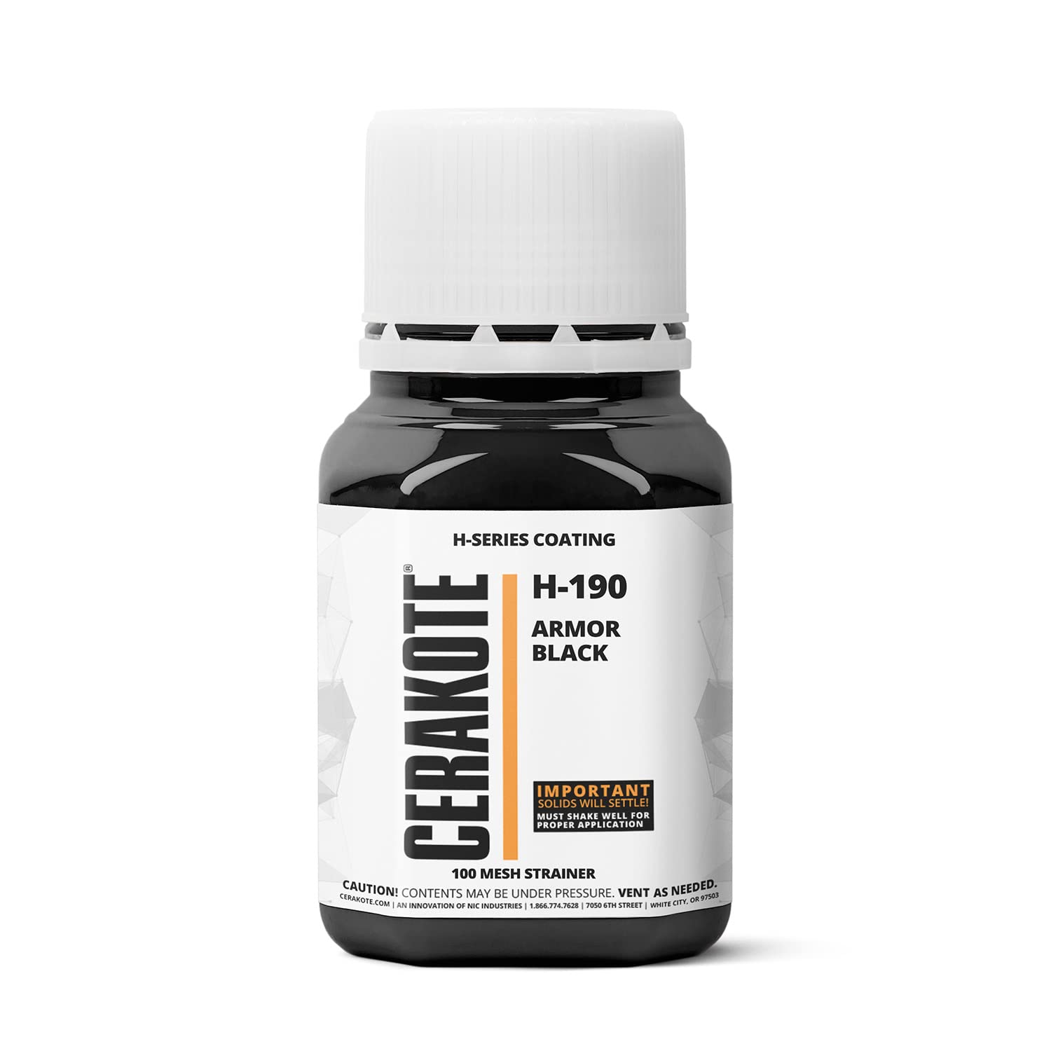 CERAKOTE ( OVEN CURE H-SERIES ARMOR BLACK [ 4oz ] H-190T -Our Ceramic Technology Combines Performance with Color on All- Metals, Polymers + More - (Part B) Included