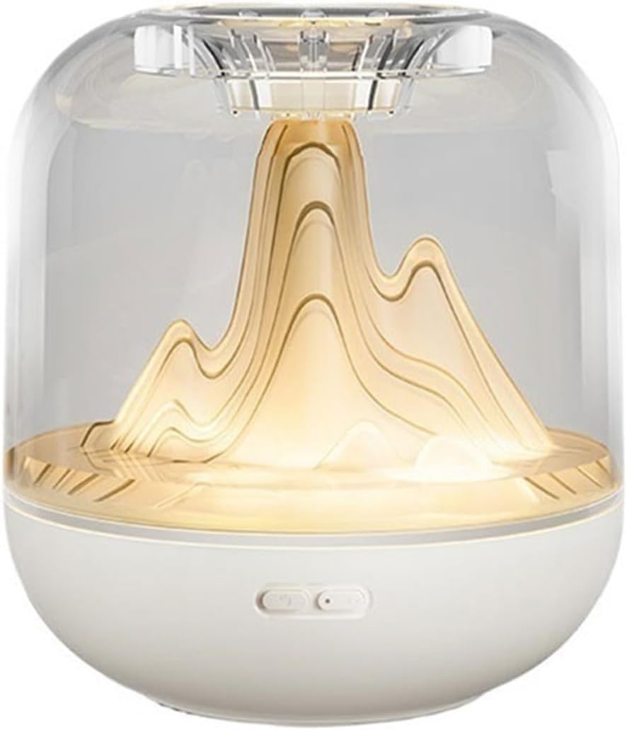 Domésticos Humidificadores 1000ML Dormitorio silencioso Humidificador de Niebla Grande Habitación de Aire Acondicionado Pequeña máquina de nebulización de aromaterapia(Bianco)