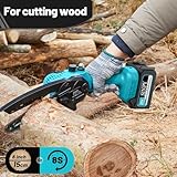 SINPY Mini Chainsaw Cordless 8000mAh 6-Inch Portable Electric Chainsaws with 2 Chains Small Chain Saws Handheld for Wood/Tree Cutting, Gardening Gift for Dad Husband Women Men - Image 3