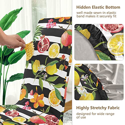 Kigai Tropical Fruit Chair Covers For Dining Room Stretch Chair Slipcovers Removable Washable Anti-Dust Kitchen Chair Cover Decorative Seat Protector Set Of 2 #TOP2