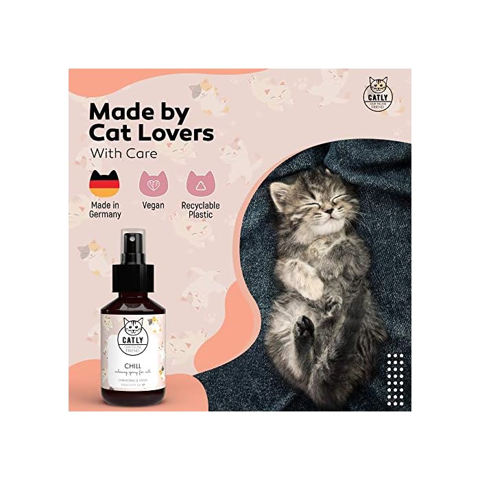 Catly Cat Calming Spray – Chamomile & Vitamin E Calming Spray for Cats – Effective Cat Stress Relief & Anxiety Solution, Ideal Pheromone Diffuser Alternative, Cat Nip-Infused Relaxer Spray, 100ml - Image 6
