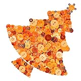 Swpeet 1000Pcs Christmas Orange Craft Buttons, 2 and 4 Holes Orange Round Craft Resin Sewing Buttons