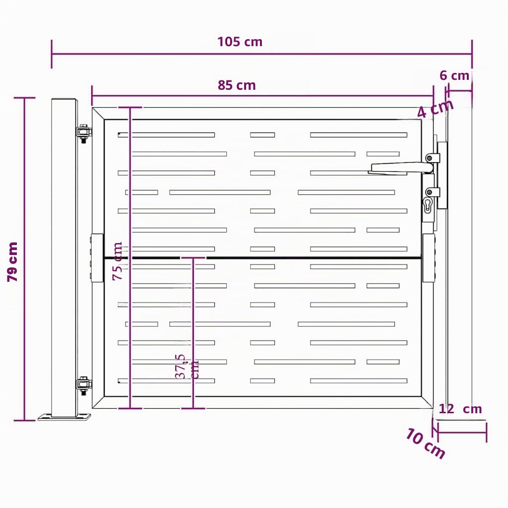 vidaXL Cancello da Giardino 100x75 cm in Acciaio Corten Design Quadrato, cancello, cancello in Acciaio, cancello da Esterno, cancello di Sicurezza