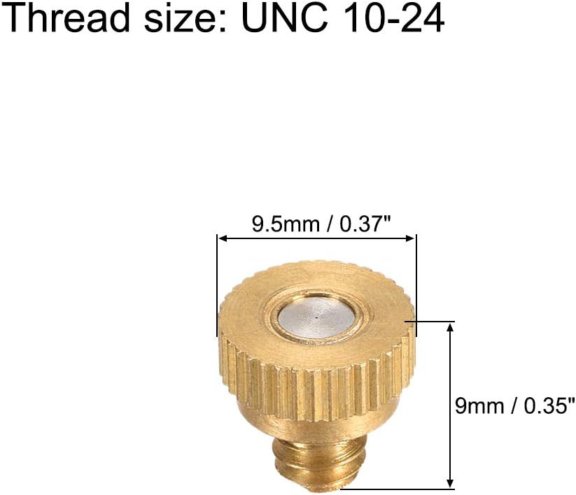 uxcell Brass Misting Nozzle - 10/24 UNC 0.1mm Orifice Dia Replacement Heads for Outdoor Cooling System - 10 Pcs (Pack of 2)