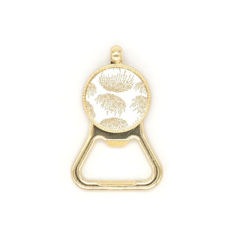 Porte-clés décapsuleur bière acier inoxydable blanc motif culture japonaise