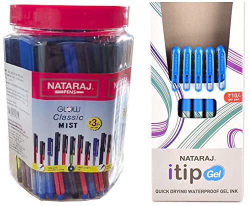 Image of Nataraj GCM Ball Pen Jar Itip Pens Gel Pen - Pack of 10