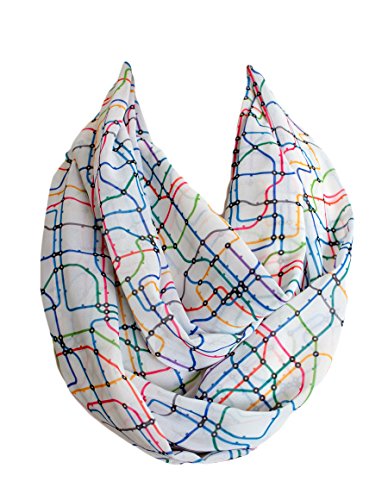 Etwoa Tube Map Infinity Scarf Circle Loop Scarves