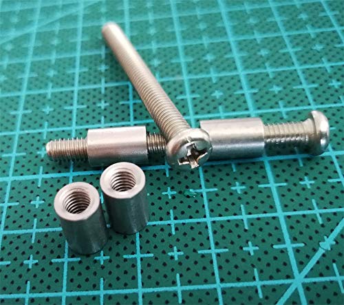 Kammas Stainless Steel 1/4 inch (6mm) and 5/16 inch (8mm) Loveless Bolts Knife Making Fastener,(EAM) - (Color: 3pcs 6mm Nuts)