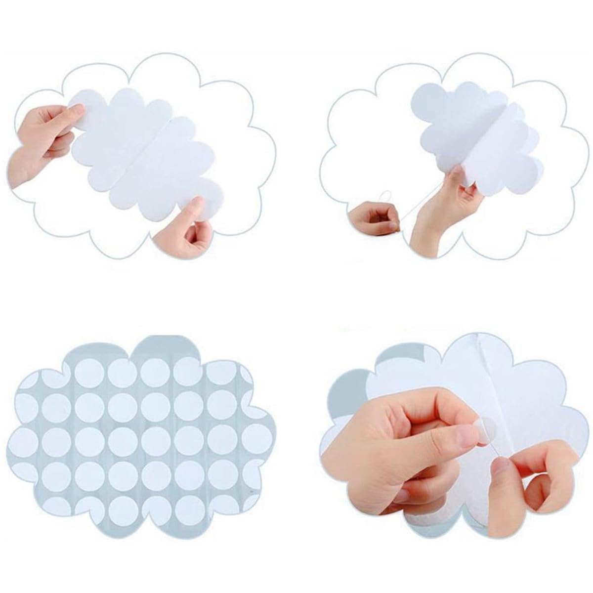 Decoraciones de Nubes 3D para Colgar en el Techo, 16 Piezas, Adornos Colgantes Tridimensionales para Bodas y Hogar