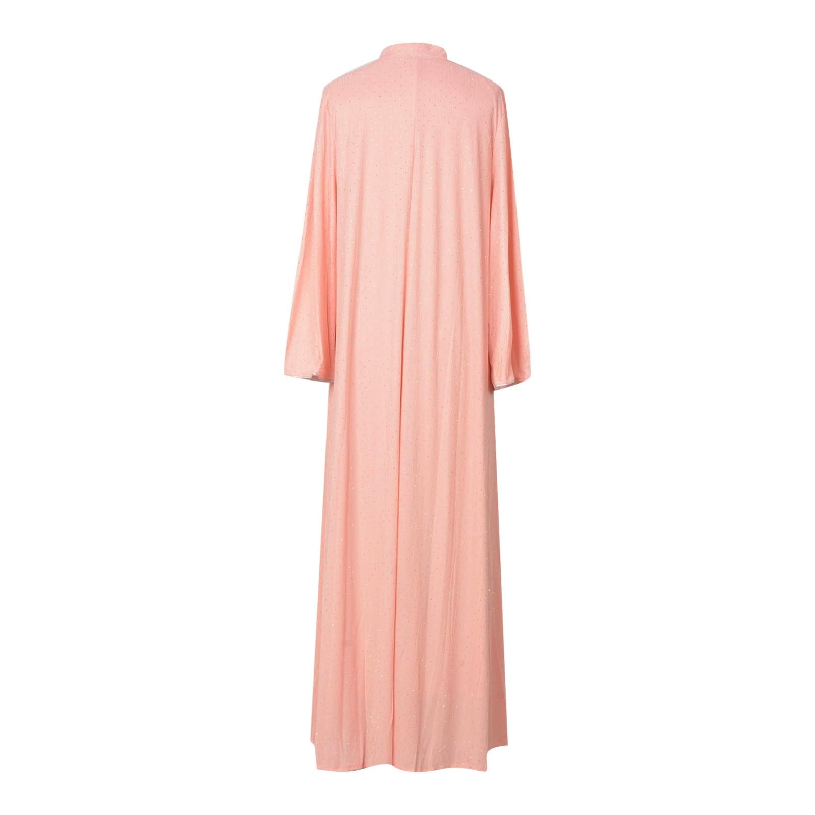 Muslimische Kleider Damen Lang, Abaya Muslim Damen Maxikleid- Chiffon Kleid Damen Langarm Gebetskleid Ramadan Kleidung Islamische Türkische Kaftan in Voller Länge Gebetskleidung Frauen
