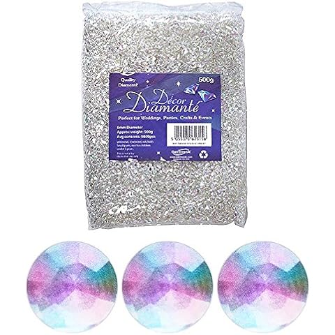 Luxury Wedding Bulk Pack 9800 Pieces 6mm Decor Diamante Iridescent Table Scatter Crystals, 500g White Candle Company Cover