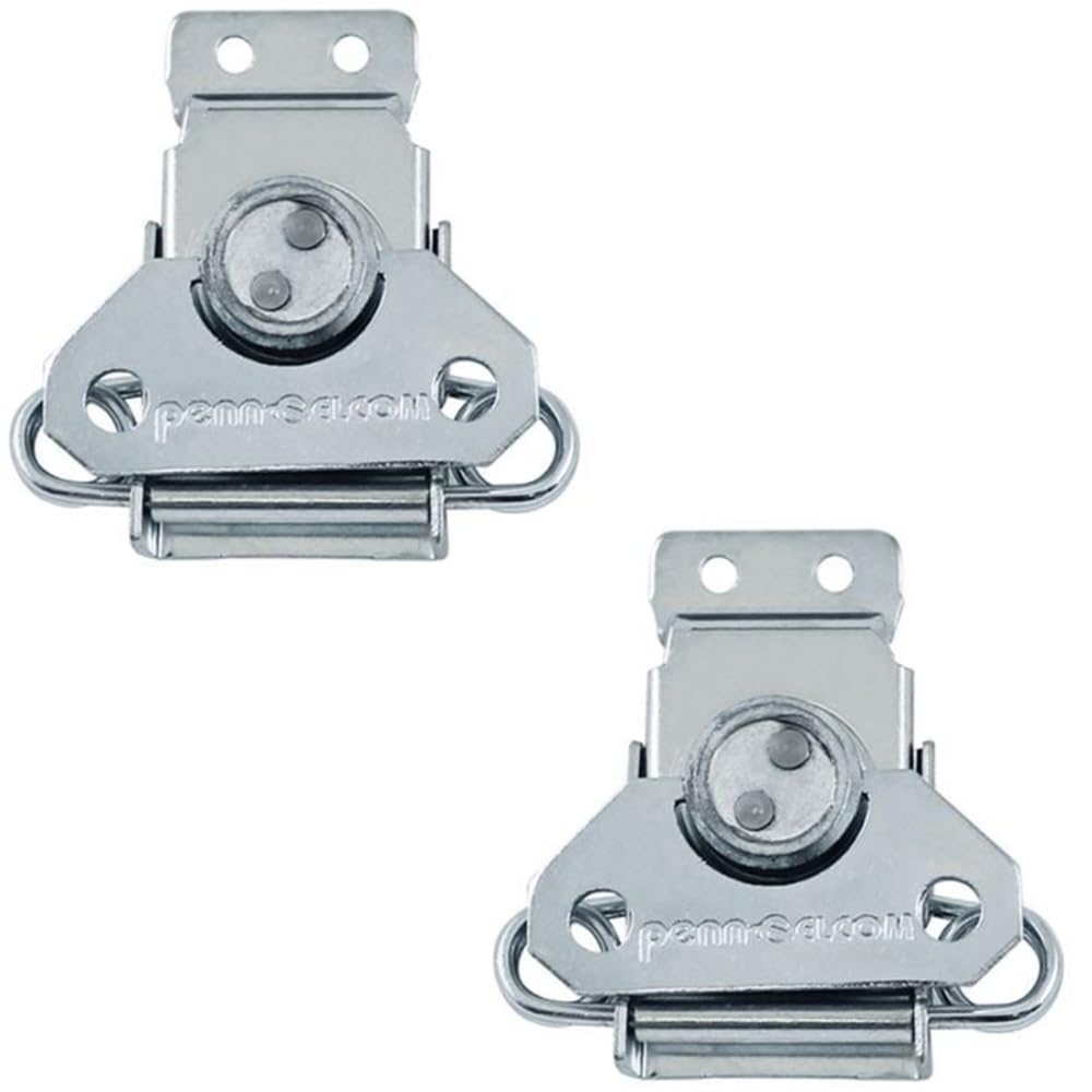 Penn Elcom Medium Butterfly Latch Set of 2 | Steel Flight Case Surface Latch with Offset | PennBrite Finish | Heavy Duty Case Hardware Replacement for DJ Road Studio Rack Cases