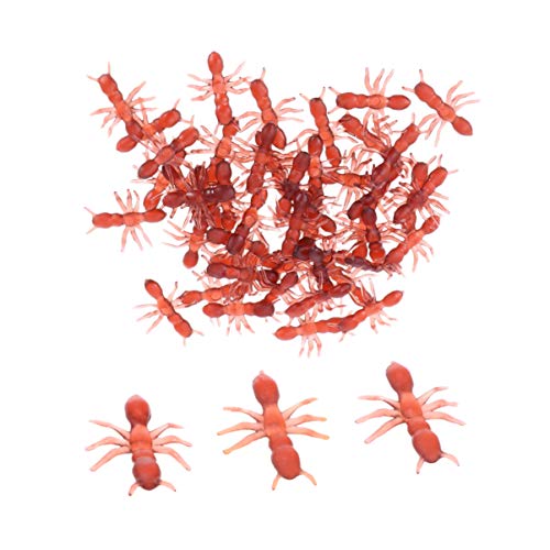 TOYANDONA 50 Pcs Juguetes de Broma de Halloween decoración Halloween decoración de Halloween Juguete de Hormiga de Halloween Hormigas de simulación Juguetes del Dia de los Inocentes Brown