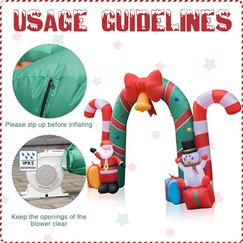 Beyond Your Thoughts 13FTXMASBELLARCHWAY 13Ft Giant Christmas Inflatable Archway Santa Claus Snowman Xmas Large Arch With Bow Candy Gift Box Led Lights Lighted Blowup Waterproof Yard Decor Lawn Garden Outdoor Holiday Decorations thumb #3
