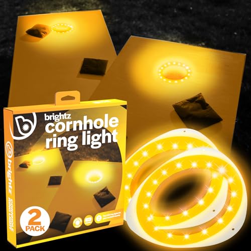 Brightz LED Cornhole Ring Lights for Hole & Board, Gold, 2-Pack - image 1