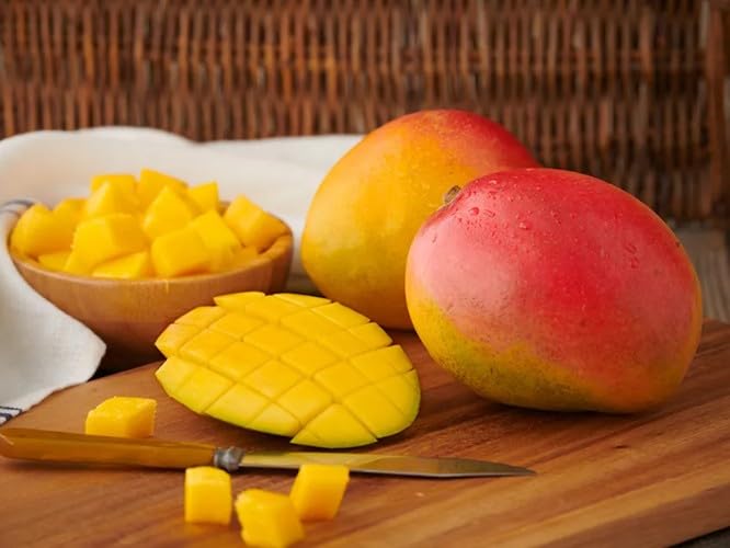 Organic Mango – Large Fresh Tropical Fruit, Naturally Sweet & Juicy, High in Vitamin C, Fiber & Antioxidants – Perfect for Smoothies, Snacking, Juicing & Desserts – 5 Count-(5 Units)