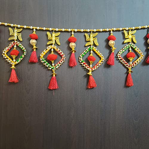 Image of Handmade Door Hanging Bandarwal Chudi Style Toran (TC-07) -Diwali New Year Inauguration Wedding Festival Home Decor Pooja (40 Inch X 6 Inch)