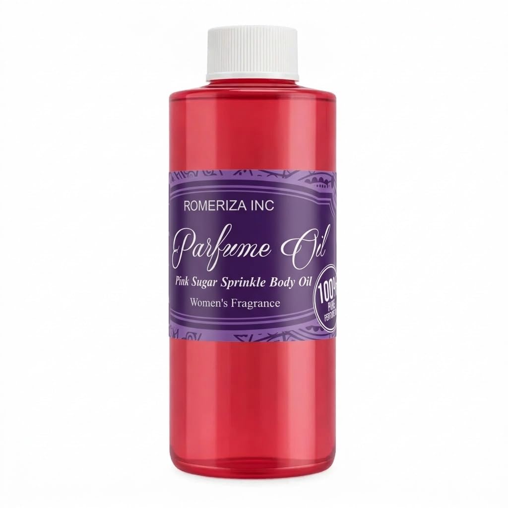 16 Fl Oz Pink Sugar Sprinkle Scented Body Oil, Our Interpretation Fragrance Perfume Oil For Home, Family, Friends & Best For Gifts