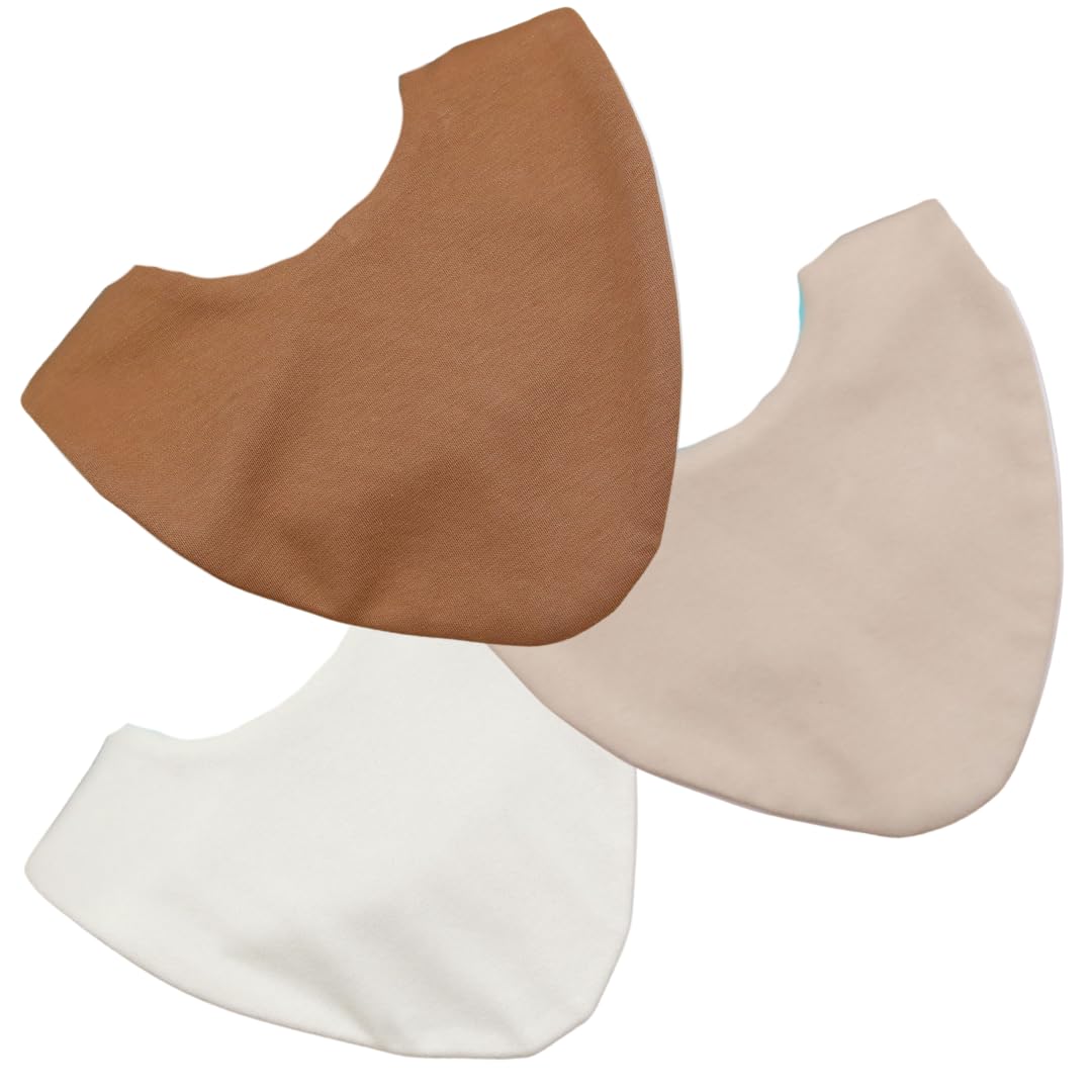 Bibbilyboo Neutral Waterproof Baby Dribble Bib, 3 Pack, 0-2 Years - Highly Absorbent & Naturally Antibacterial - Adjustable, Waterproof & Breathable Fabric - Award Winning Teething Bibs
