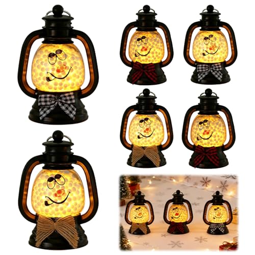 GAROMIA 6 Stück Mini Weihnachtsdeko Laterne Weihnachtslaterne Kleine...