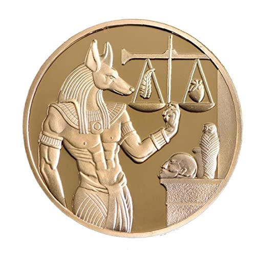 Chapado En Oro Egipto Protector Muerte Anubis Colección Copia Copia Monedas Egipcia Monedas Conmemorativas Colección Regalo