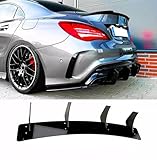 Auto Perfectionists UK Rear Shark Fin Diffuser Lip Valance Compatible With Mercedes CLA45S AMG W117 2015-2019 ABS Gloss Black