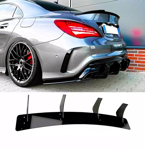 Auto Perfectionists UK Rear Shark Fin Diffuser Lip Valance Compatible With Mercedes CLA45S AMG W117 2015-2019 ABS Gloss Black