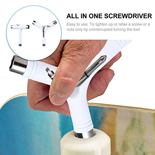 BESPORTBLE Ferramenta de Skate Branca Conjunto de Chave de Soquete de Skate Skateboard T Ferramenta