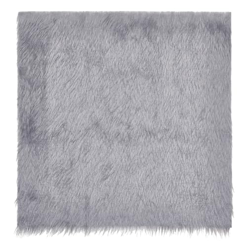 BENECREAT Dark Gray Faux Fur Fabric 40x40cm, Soft Plush Shaggy Squares Pre-Cut Craft Fur Fabric for Costumes Rugs, Pillows