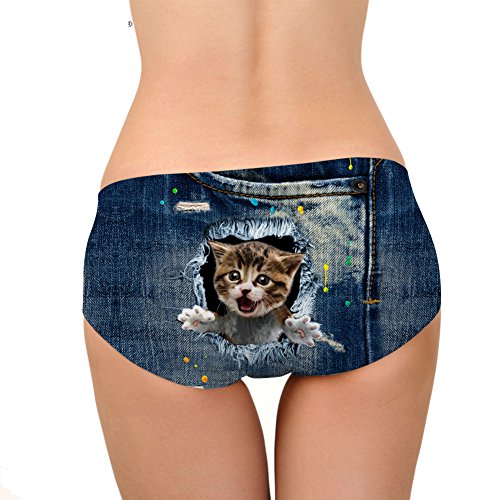 Image of Dellukee Sexy Women Underwear Briefs Breathable Hipster Panty White Alpaca Print