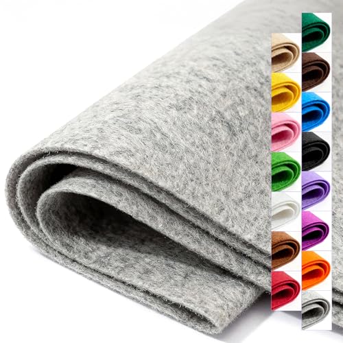 Image of Felt Fabric 36'' X 36'' Large Felt Sheets Stiff Craft Felt by The Yard for DIY Crafts Letter Coaster Flower Ornament Sewing Party Decoration Christmas Supplies Nonwoven (Grey)