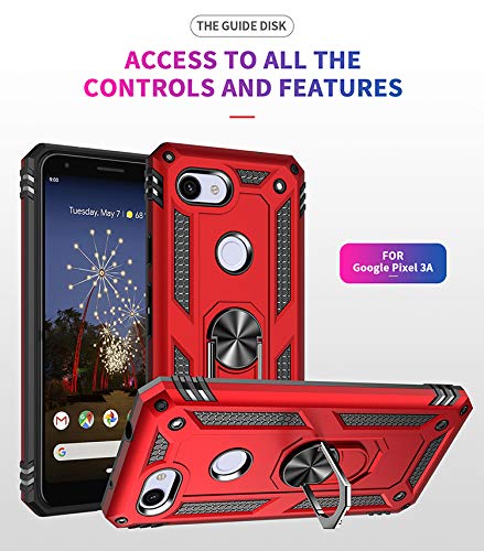 BestST Google Pixel 3A 2019 Case with Ring Stand, Google Pixel 3A 2019 Shockproof Military Heavy Duty Shock Proof Protective Case Cover for Google Pixel 3A 2019 in use