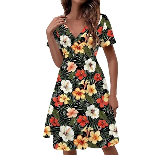 Image of Women's Summer Formal Dresses Short Sleeve Wrap V Neck Dresses Bridesmaid Wedding Guest Dress with Pockets