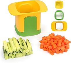 KitchiNest Manual Vegetable Cutter, Stainless Steel Blade French Fry Cutter or Potatoes Cucumbers Carrots Onions Vegetables and Fruits