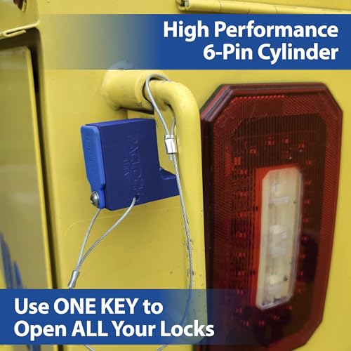 Image of PACLOCK's BL17A-600 Block-Lock High Security 6-Pin Cylinder, Keyed Differently w / 2 Keys, Blue Anodized Aluminum