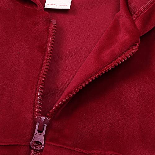 MYGBCPJS Boys Girls 2 Pcs Velvet Sweat Suit Outfits Toddler Kids Long Sleeve Pullover Hoodie + Elastic Waist Sweatpants Set3