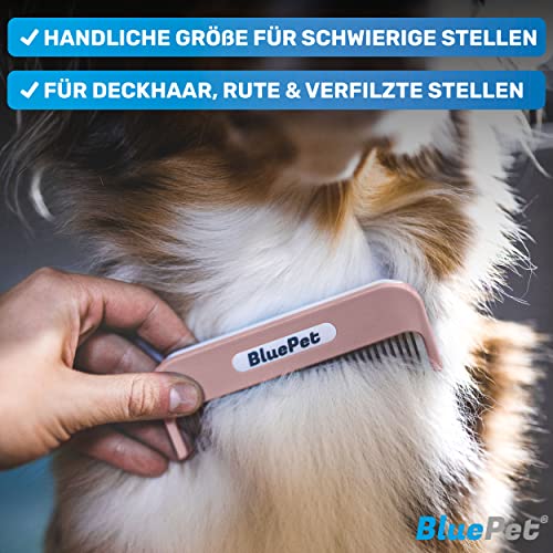 BluePet Zauberkamm Patentiert mit Rotierenden & Nachgebenden Zinken I Entfernt sanft Knoten & Entwirrt das Fell I Hundekamm Katzenkamm für Langhaar Hunde & Katzen