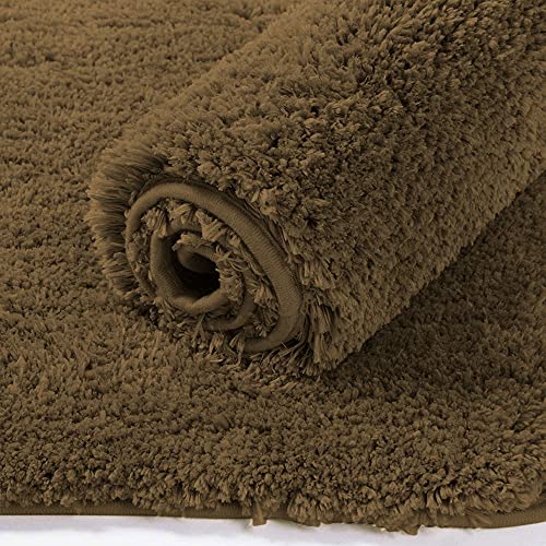 Image of Flooring India Co Newman Rectangular Bath Mat 2500 GSM Super Soft Microfiber Anti Skid Slip Water Absorbent Bathroom Mats for Bedroom, Home, Door (40X60 CM, Coffee)