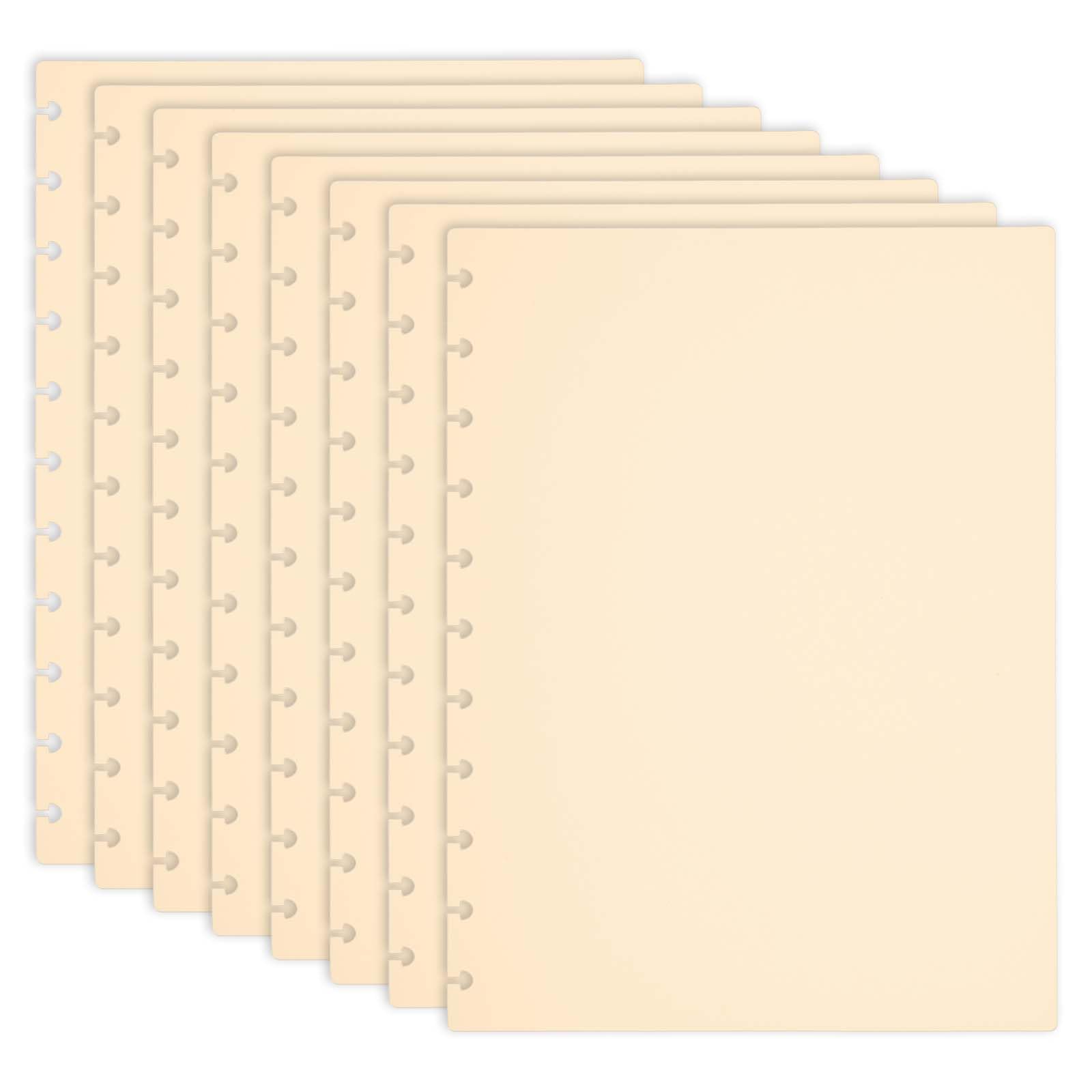PATIKIL 4 Pair Discbound Notebook Cover, 8.74" x 11.26" Letter Size PP Disc Planner Cover for Arc Notebook Happy Planner Office Product, Beige