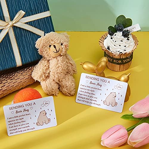 Little Pocket Bear Hug Token Bear Hug Cards Sending You a Hug Card and a Bear Toy for Keyring Ornaments Thinking of You Present for Lover Friends Family Couple