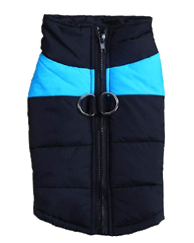 Waterproof Dog Coat Jacke Snowsuit Reflective Winter Warm Padded Vest Clothes for Small Medium Large Dogs Blue L