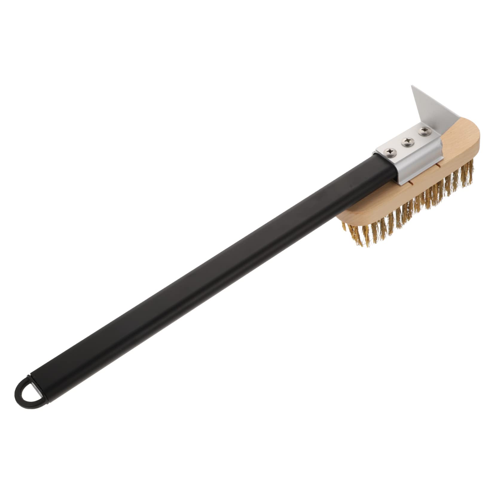 HANABASS Grillreinigungsbürste aus Kupferdraht 40cm mit Holzgriff und Rutschfestem Design für Pizzaofen und Herdreinigung