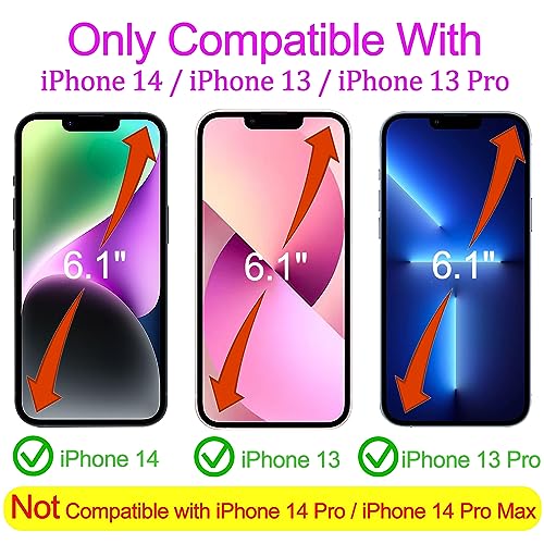 Image of Compatible with iPhone 14 / 13 / 13 Pro Privacy Screen Protector 28 Degree Anti-Spy Tempered Glass Gradient colorful Full Coverage Case Friendly Bubble Free Easy Installation HD Clarity