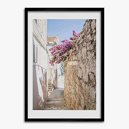 Affiche 50x70 cm avec cadre photo en bois MDF tableau moderne paysage Croatie pour salon