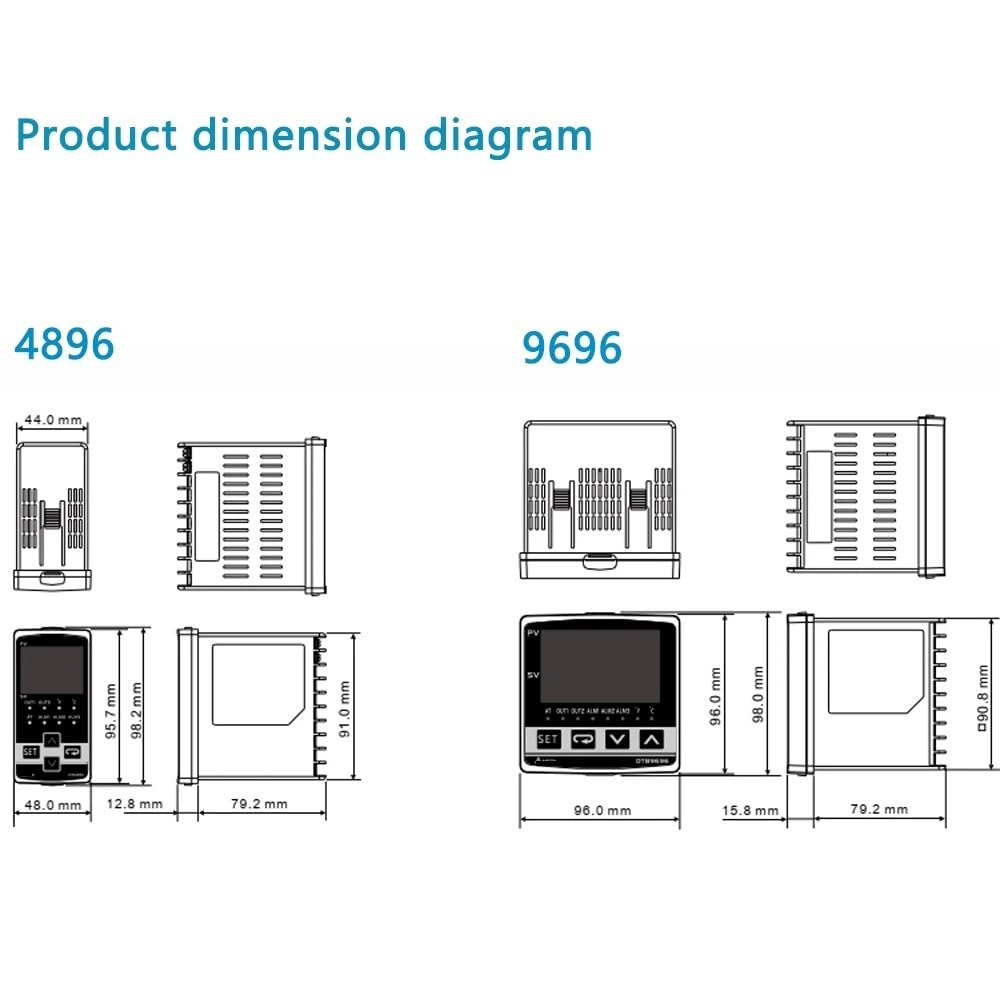 NURII Control de Temperatura, Controlador de Temperatura Inteligente, DTA4896C0 DTA4896R0 DTA4896R1 DTA4896V0 DTA4896V1 DTA4896C1(DTA4896C0)
