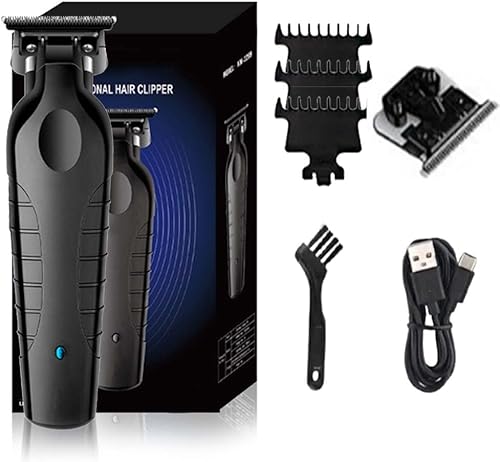 Recortador opaco, juego profesional de cortapelos para barba para hombre, inalámbrica, recargable, para hombres (negro 1)