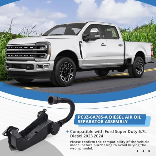 Image of PC3Z-6A785-A Air Oil Separator Assembly Compatible with Ford F250 F350 Super Duty 2023-2024 OR 2011+ 6.7L Powerstroke Diesel Replace# PC3Z-6A785-A, PC3Z6A785A