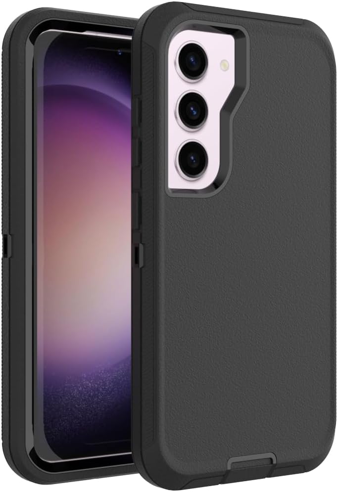Case for Galaxy S23, Heavy-Duty Tough Rugged Shockproof Drop Protective Cover Cases for Samsung Galaxy S23, Black S23 Black+Black