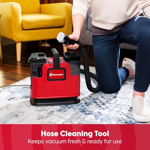 Image of Vacmaster Portable Carpet Upholstery Cleaner, with 15Kpa Suction, Self-Cleaning Tool and 3.5 inch Tough Stain Tool, Compact Stain & Odor Remover